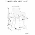 Apple Velvet étkező szék fekete láb/ gránátalma Bluvel 86