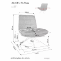 Alice Brego fotel fekete láb/ világos bézs 31