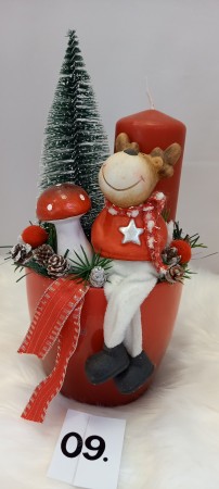 rénszarvas 1 piros gyertyával 