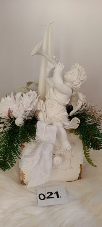 fehér angyalkás dísz