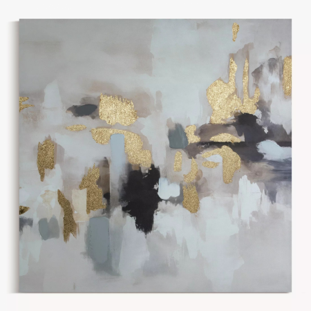 Golden Wall kézzel festett  vászon falikép  80x80 cm