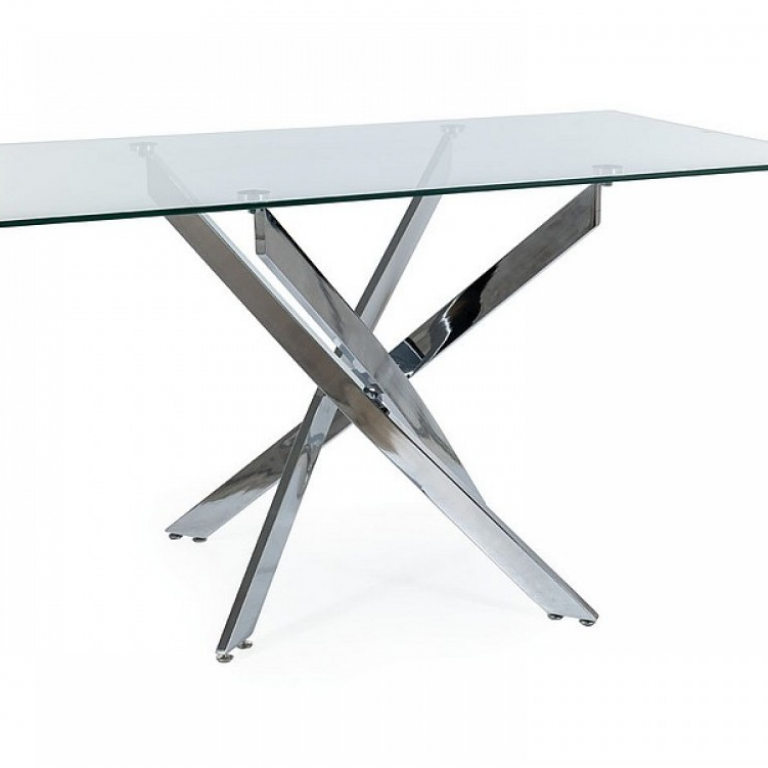 Agis II étkező asztal króm/ üveg (140x80)