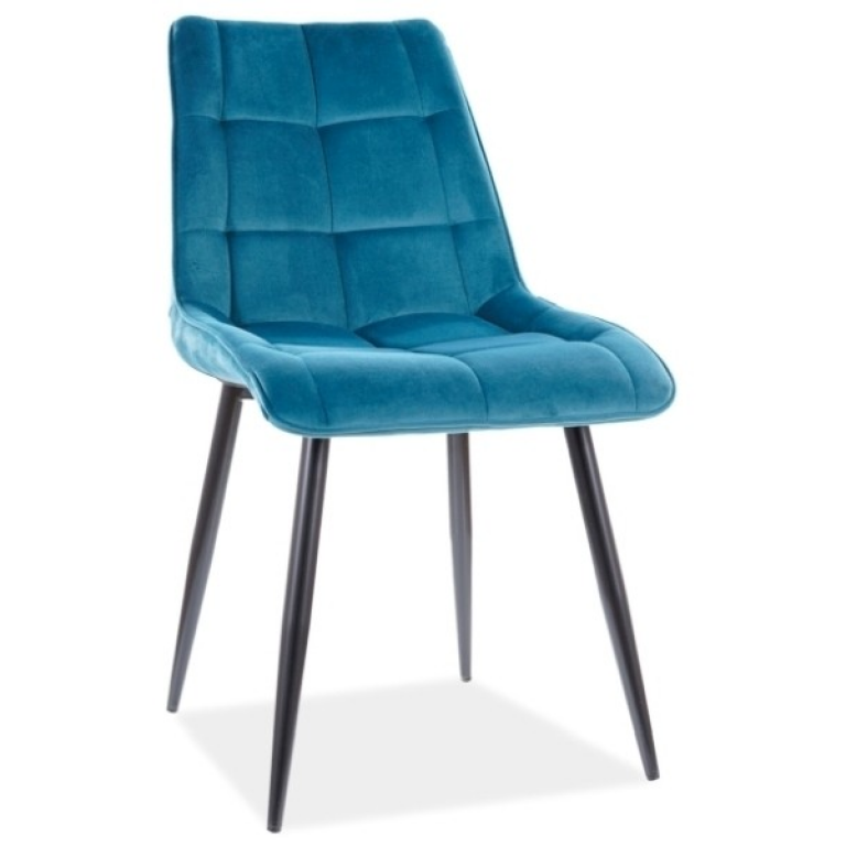Chic Velvet étkező szék fekete láb/ türkiz bluvel 85- több színben rendelhető
