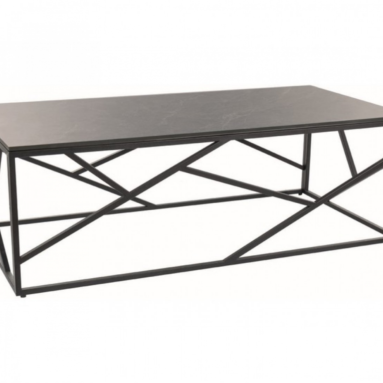 Elsa III asztalka fekete láb/ szürke márvány hatású asztallap (120X60)