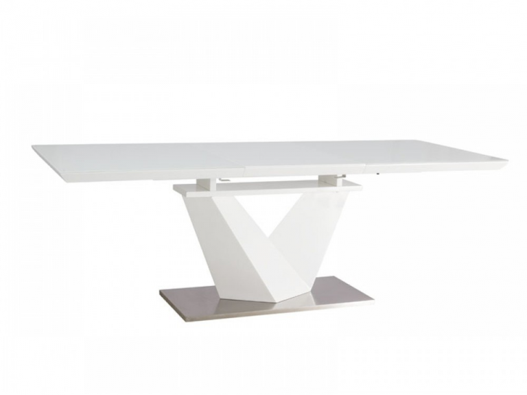 Alaras III bővíthető étkezőasztal (160-220x90) fehér asztallap/fehér láb