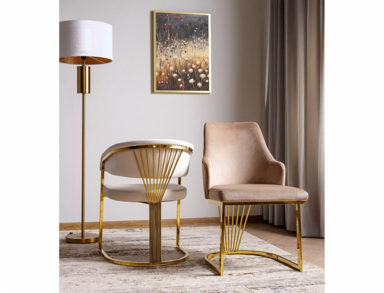 Alure Velvet szék arany láb - 2 színben elérhető