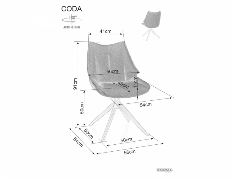 Coda Brego szék fekete láb/ sötét szürke 18