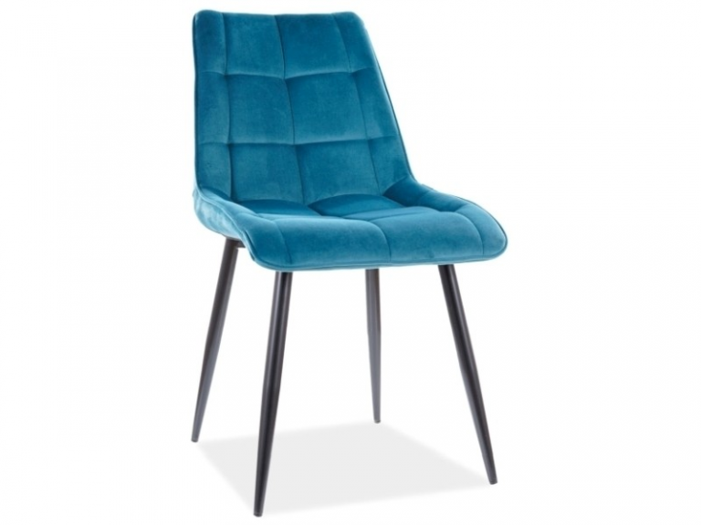 Chic Velvet étkező szék fekete láb/ türkiz bluvel 85- több színben rendelhető