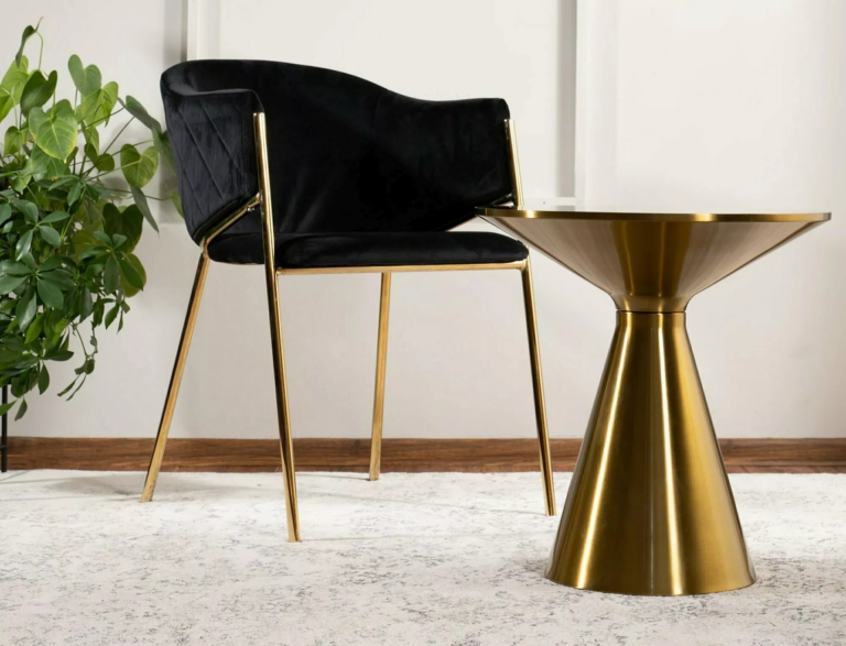 Aries asztalka fehér/ arany (D50)