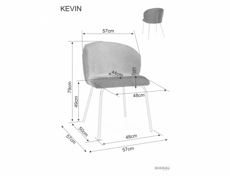 Kevin Vardo étkező szék fekete láb/ szürke 11- több színben rendelhető