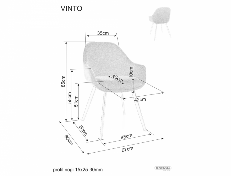 Vinto Brego szék fekete láb/ szürke 07