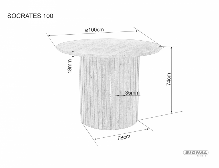 Socrates D100 étkező artisan tölgy