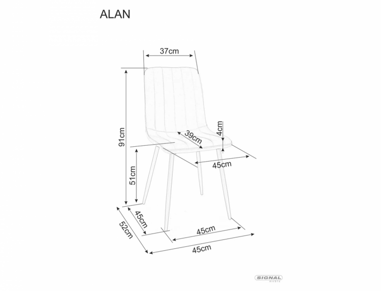 Alan étkezőszék fekete láb/ bézs Brego 34