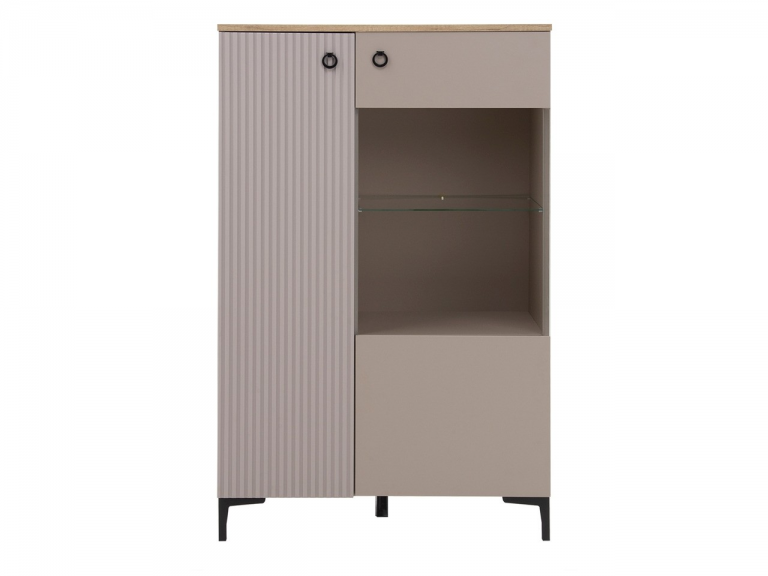 Dominica WN1D1W/140 alacsony vitrin taupe/ silverjack tölgy