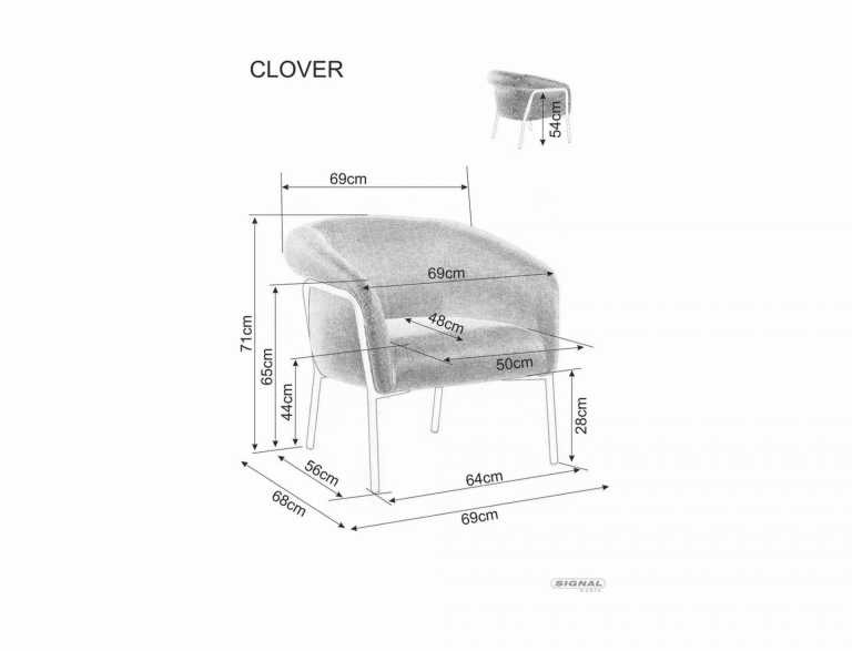 Clover fotel fekete láb/ szürke Brego 07