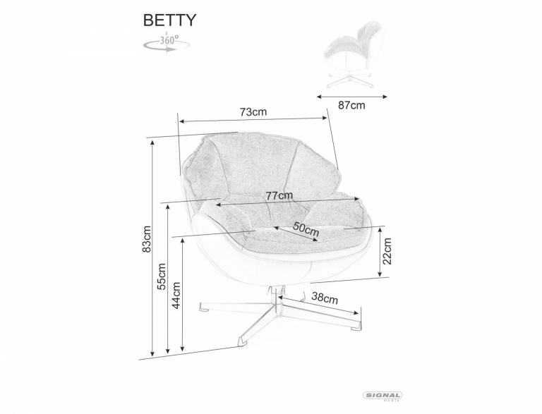 Betty fotel fekete láb/ bézs TAP. 241