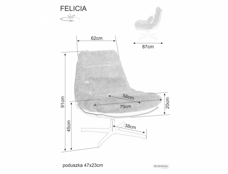 Felicia Raven fotel fekete láb/ sötét szürke 18