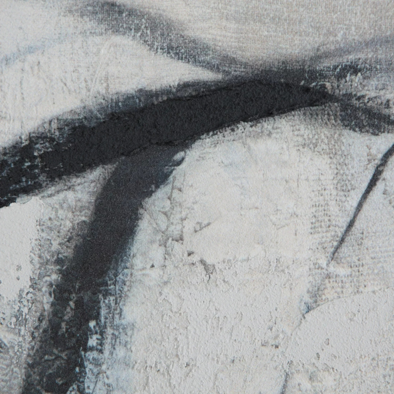 Absztrakt festmény bézs, fekete, kézzel festett vászonra 60x80 cm