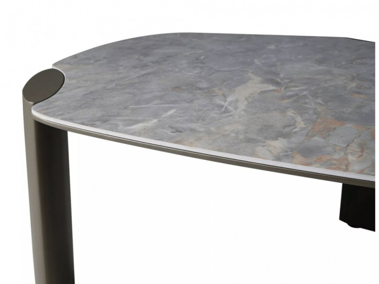 Adrien A asztalka Ceramic 118*75 asztalka Grigio szürke/ réz