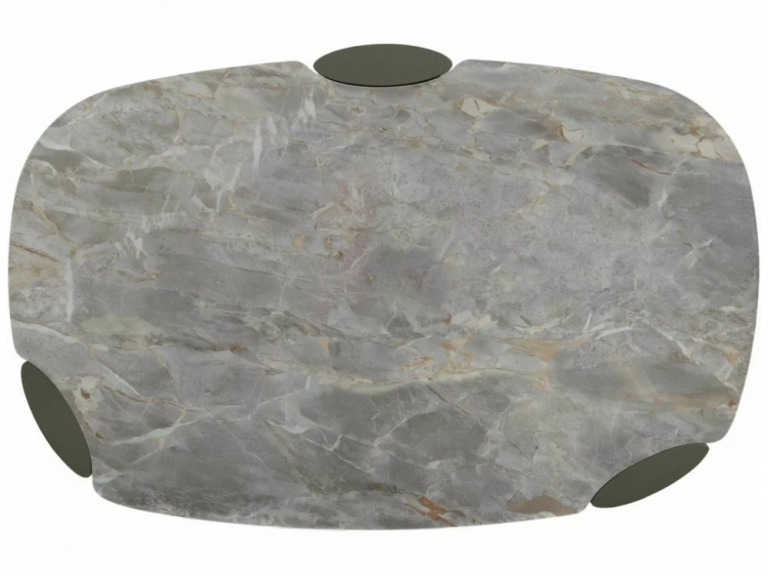 Adrien A asztalka Ceramic 118*75 asztalka Grigio szürke/ réz